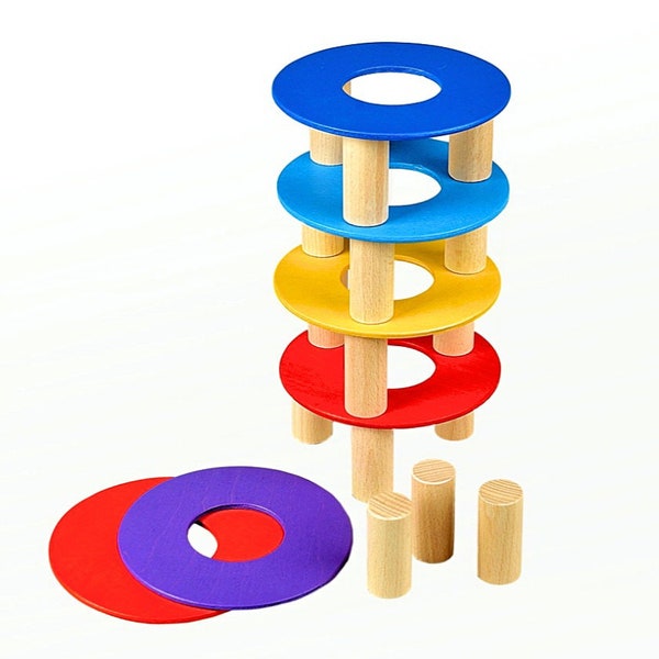 Holz-Balance-Spielzeug, Montessori Spielzeug, Stapeln Spielzeug, Balancing Spielzeug für Kinder, Holz pädagogisches Spielzeug, Holz Stapeler, Holzturm Stapeln Spiel