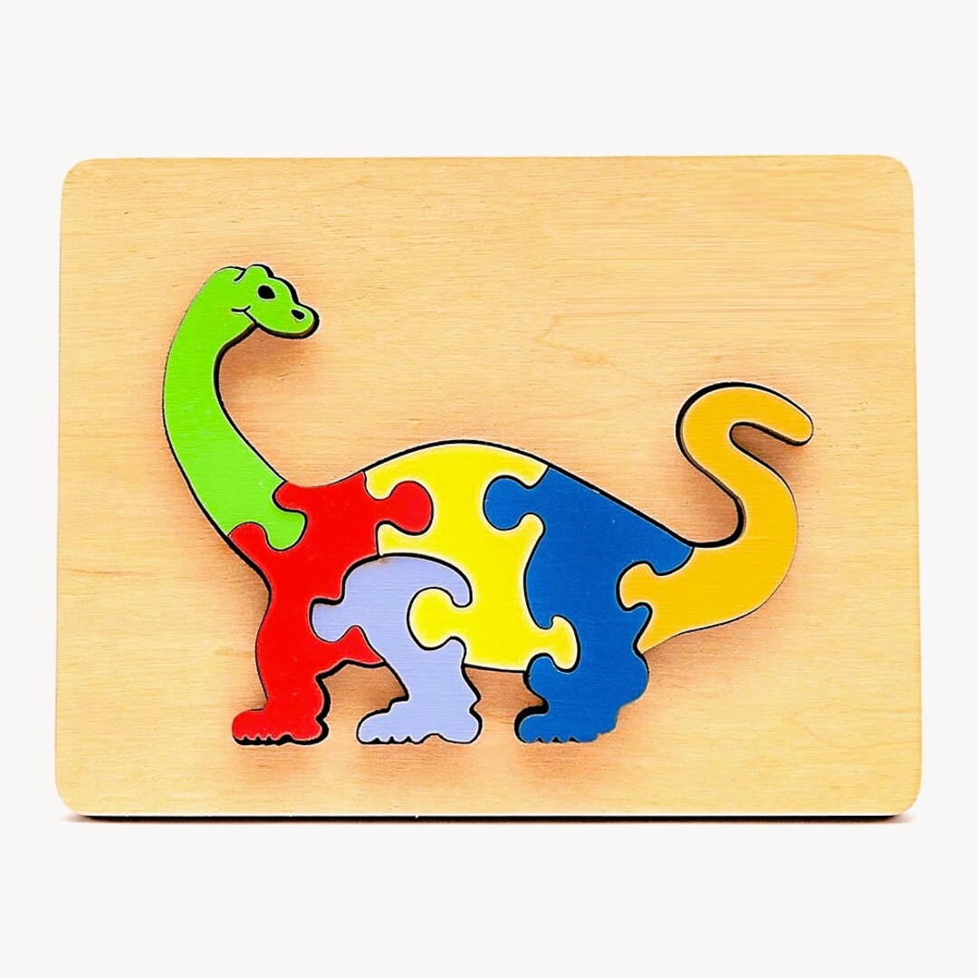 Wooden Dinosaur Puzzle, Wooden Dinosaur Decor, Puzzle Dinosaur Toys ...