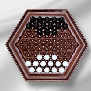 Juego de mesa de abulón, juego de estrategia, juego de abulón de madera, juego educativo, juego de ingenio, juego de lógica, juego de mesa de estrategia de madera, juego de mesa familiar