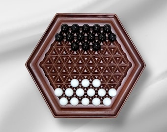 Abalone table game, Strategy game, Wood Abalone game, educational game, brain teaser, logic game,strategy wood board game, family board game