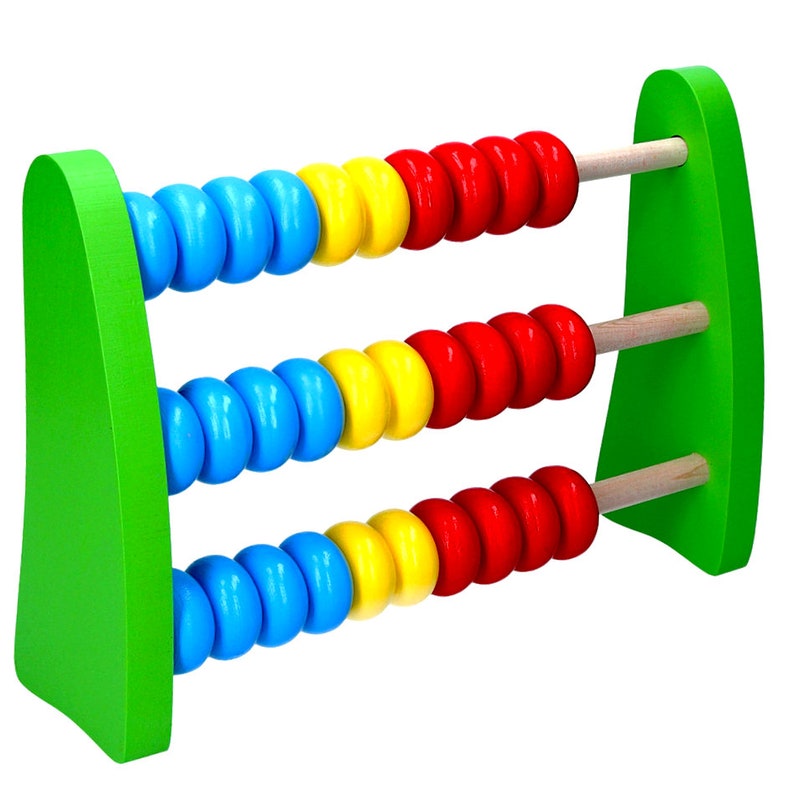 Wooden Rainbow Abacus 30 Wooden Counting Toy Wooden Etsy