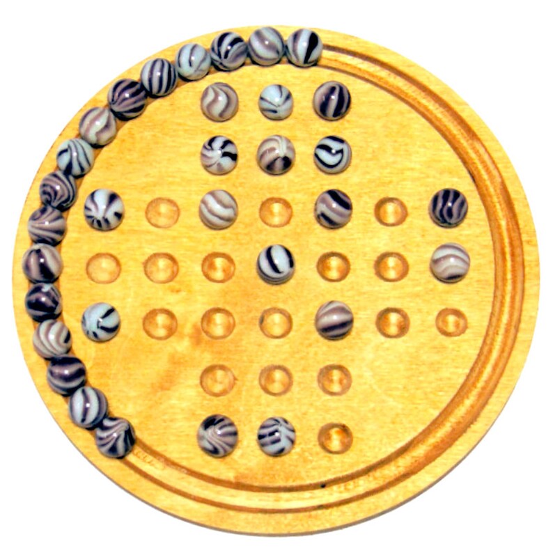 Peg Solitaire Table Game Strategy Game Wood Solitaire Game Etsy Israel