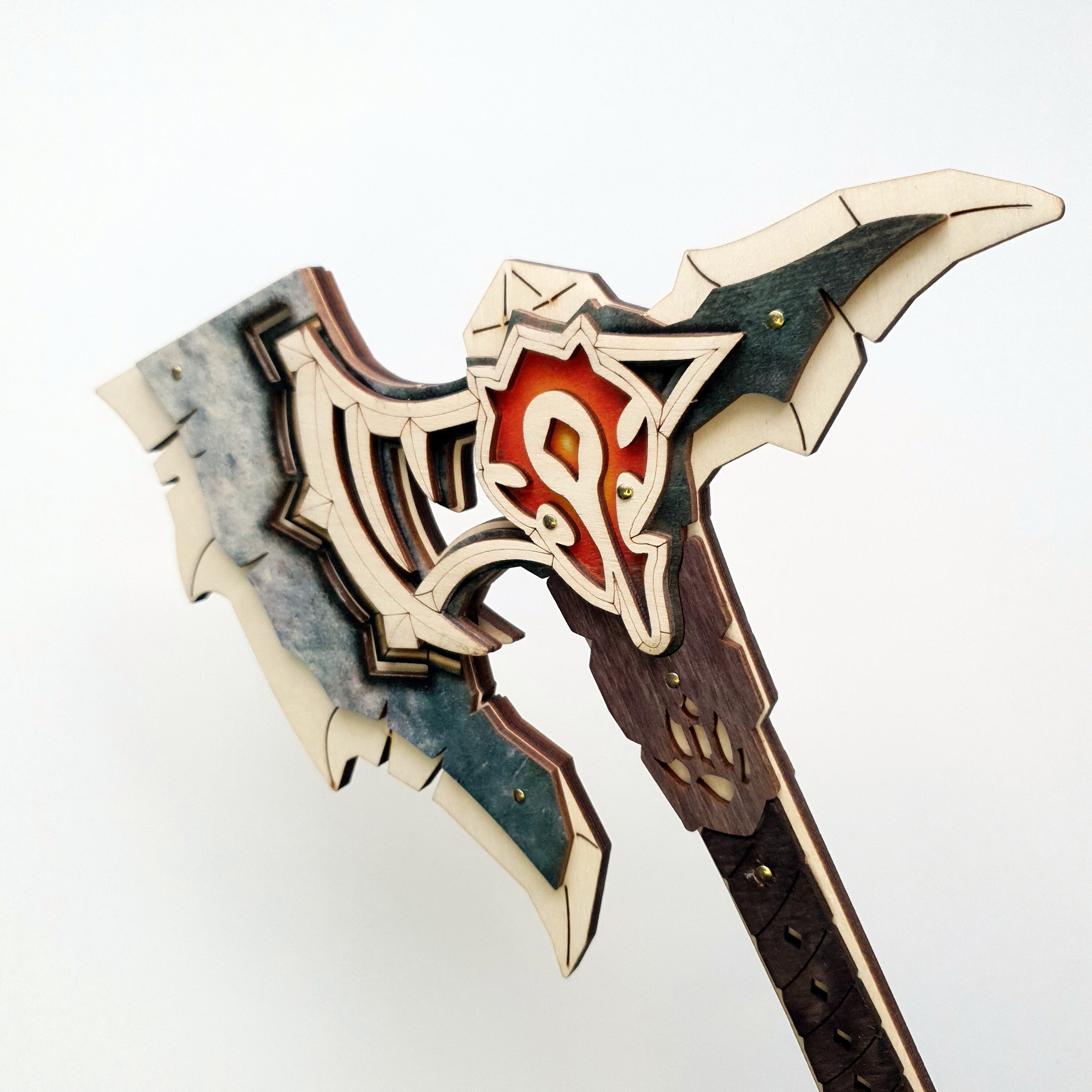 COLOR Anicient Viking Orc Battle Axe Toy, Wooden Orc Axe Toy