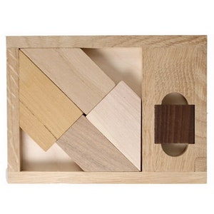 Big Black Square Puzzle, big wooden Square Puzzle, Wood Tangram Puzzle, Wood Puzzle for kids, Educational packing puzzle, Montessori toy