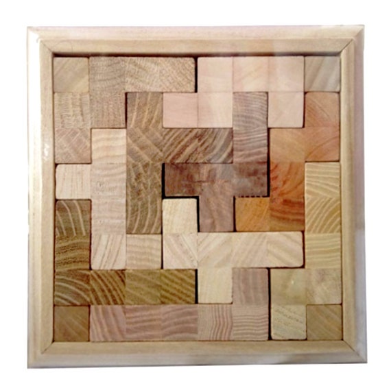Tetris rompecabezas madera rompecabezas cuadrados - Etsy