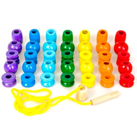 wooden lacing beads