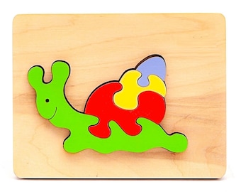 Wooden Puzzle Snail Animal Puzzle Toy, Wooden Animal puzzle Snail Toy, Wooden Puzzle for kids, Montessori toy, Educational Toy, Woodland toy