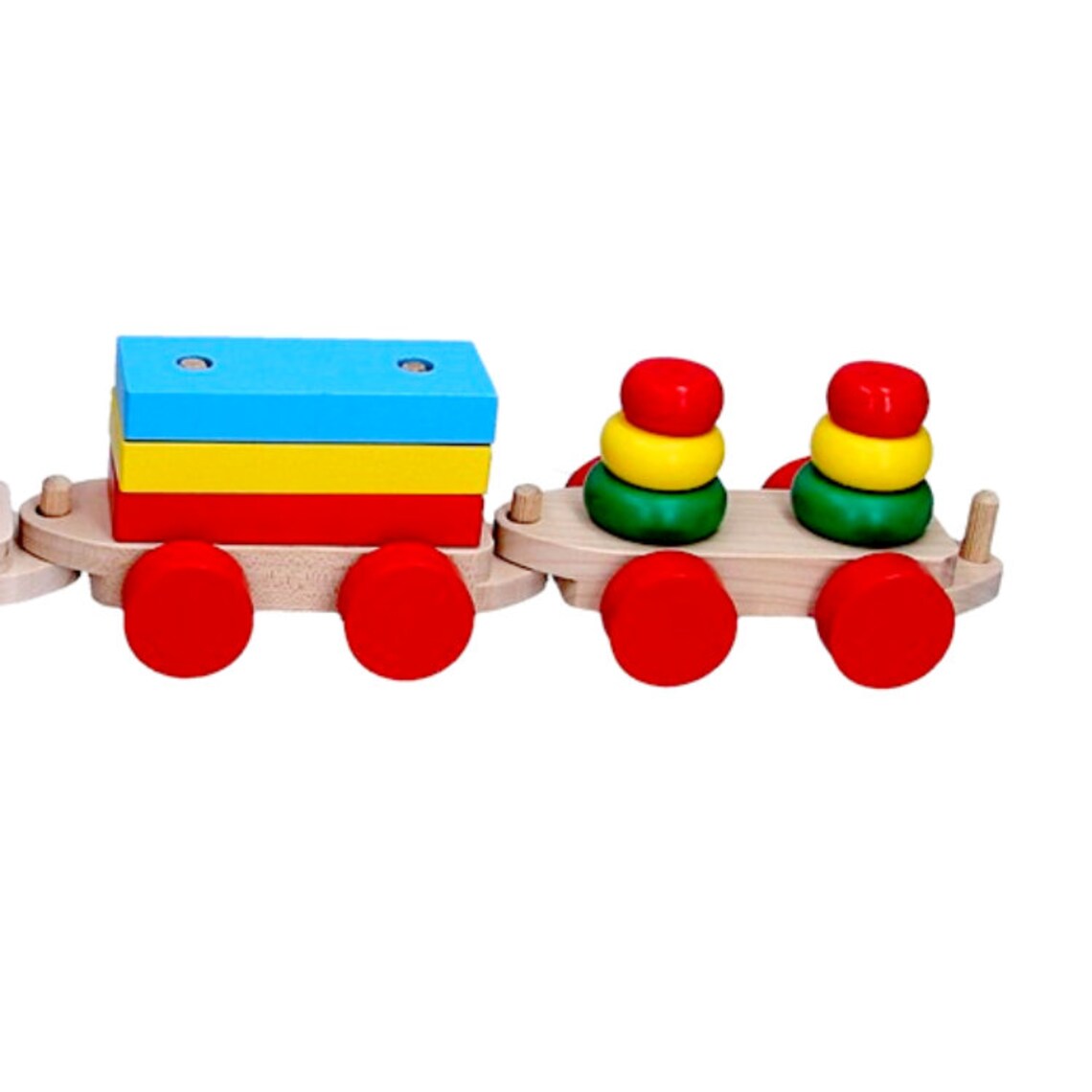 Wooden Train Pull Toy 2 Train 4 Set Steam Toy Etsy