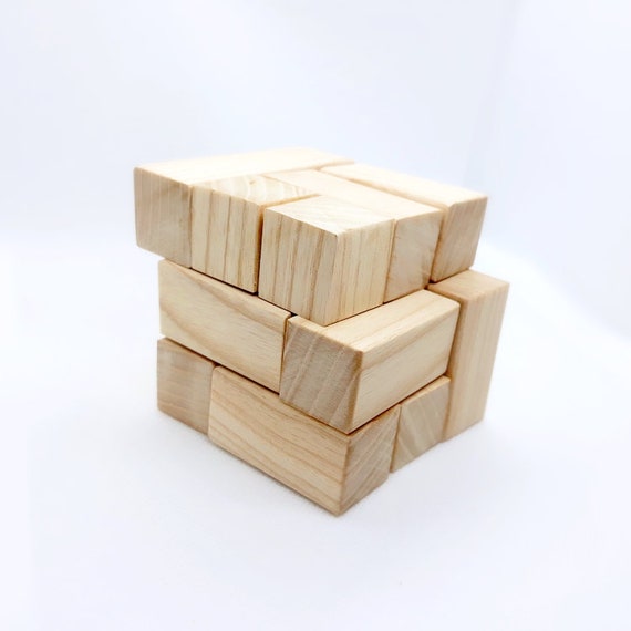 Cubo Puzzle 3d Rompecabezas de Madera Rompecabezas de - Etsy México