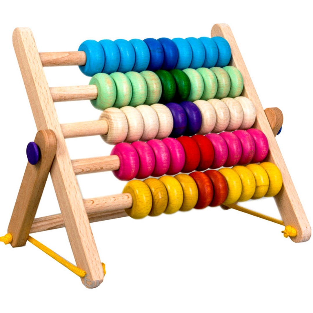 Wooden Rainbow Abacus 50, Wooden Counting Toy, Wooden Calculator ...