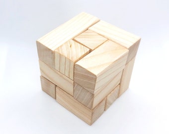 Soma Würfel Puzzle, 3d Holz Puzzle, Holzwürfel Puzzle, pädagogische Puzzle, Holz Spielzeug, Holz Puzzle, Montessori Spielzeug, Gehirn Teaser