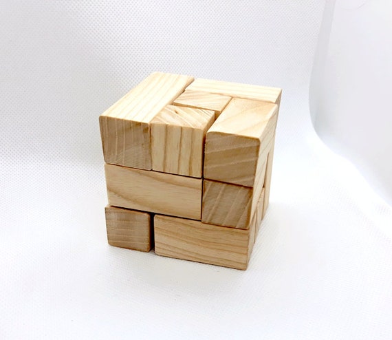 Cubo Puzzle 3d Rompecabezas de Madera Rompecabezas de - Etsy México