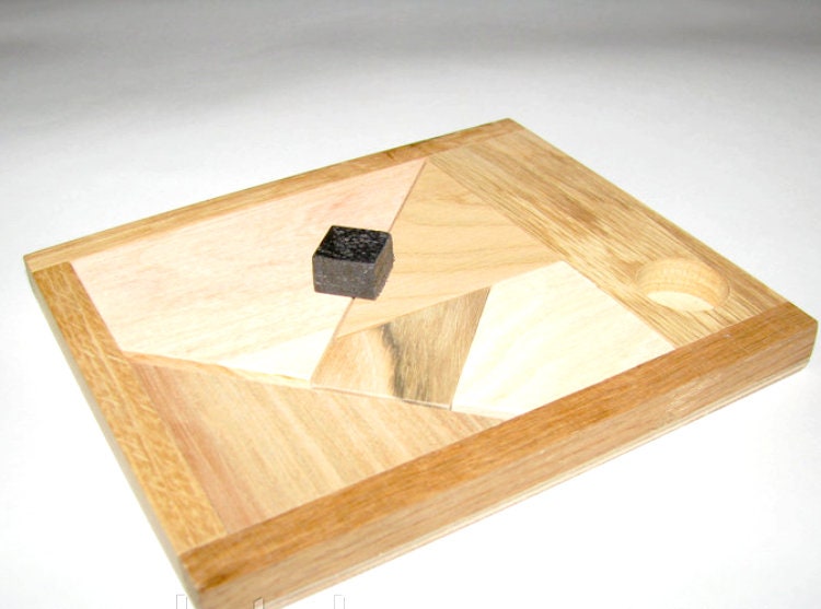 Black Square Puzzle Wooden Square Puzzle Tangram Puzzle Etsy