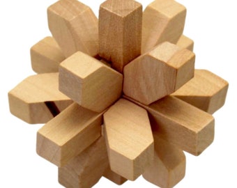 Snowflake - 3D wooden puzzle, brain teaser puzzle, Burr Puzzle, wooden puzzle, wooden brain teaser, 3D  puzzle, Mind games, Educational game
