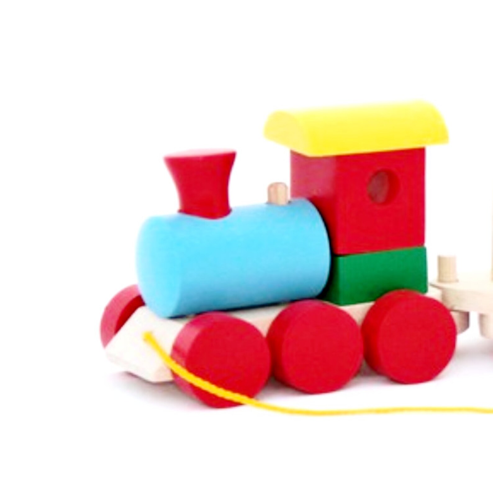 Wooden Train Pull Toy 1 Train 4 Set Steam Toy Etsy