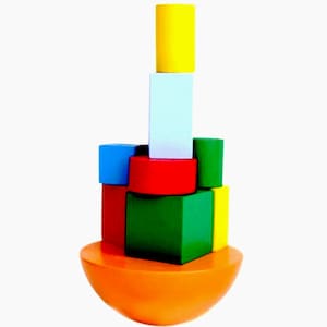 Balance Tower stacking, Wooden Tower stacking, Wooden tower puzzle, Wooden balancing toy, pyramid game Balance Game, Waldorf Montessori Toy