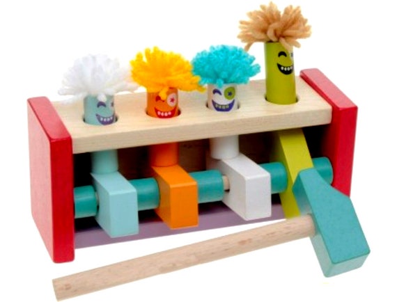 wooden hammer bench toy