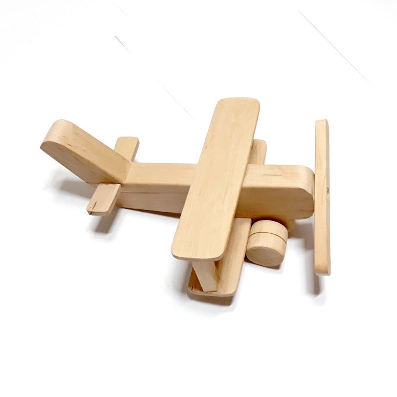 Wooden Airplane Toy With Rotating Propeller and Wheels - Etsy