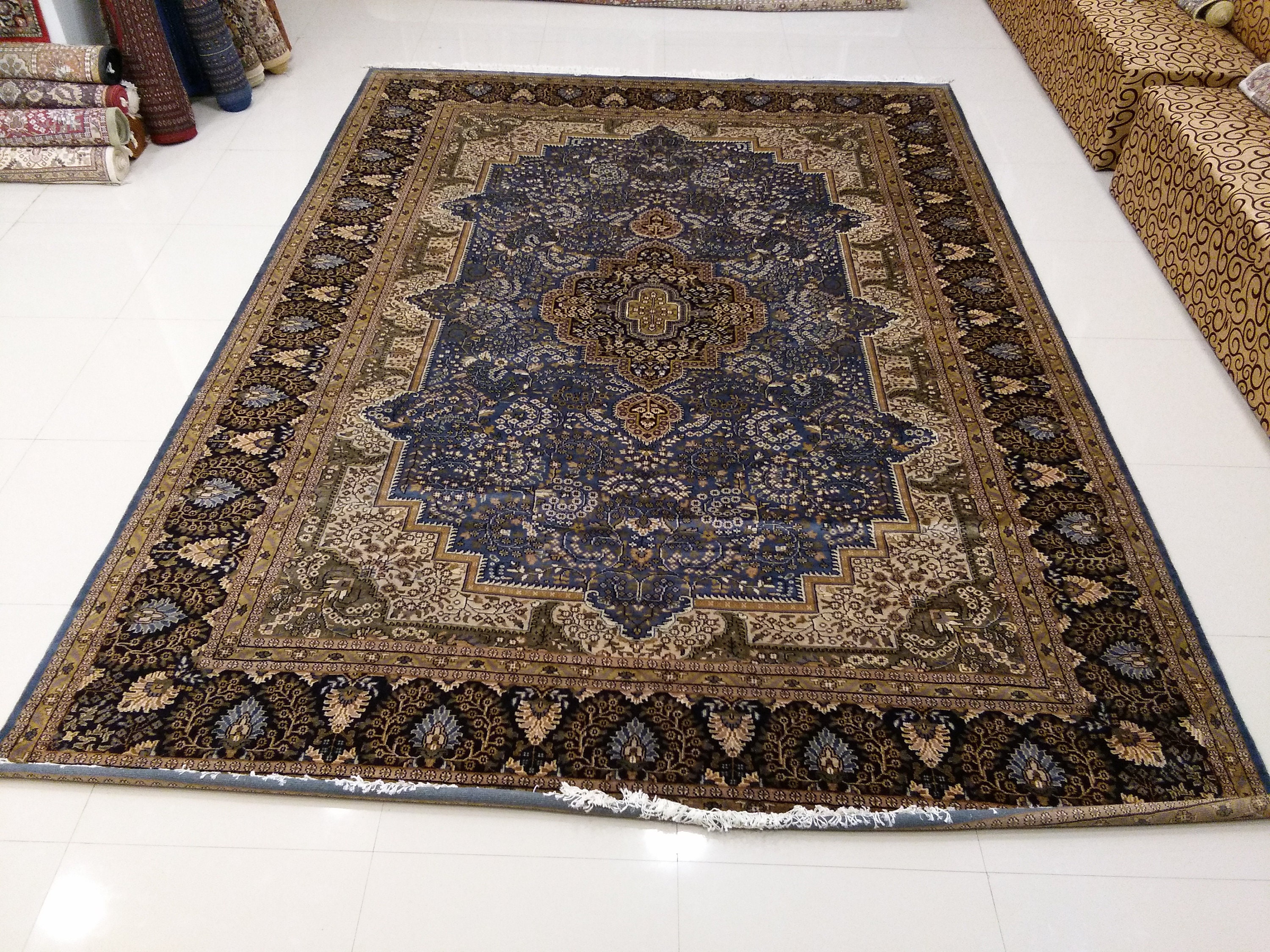 Indian Handmade Kashan Persian Carpet Traditional Wool Carpet | Etsy