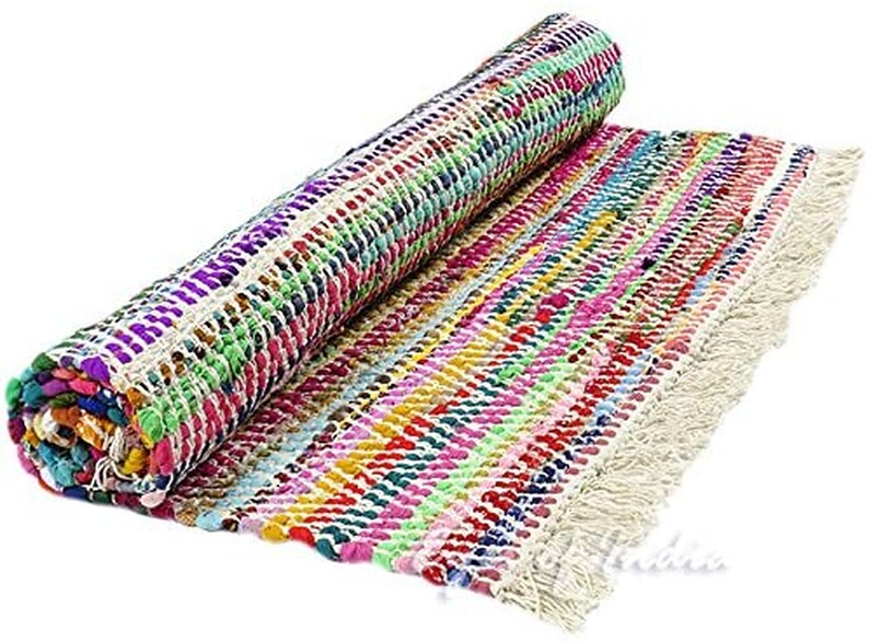 Bohomien 4X6 ft hand Woven Area Rag Rug Braided handmade rug Etsy