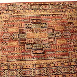 India Traditional Carpet Kashmiri Wool Area Rug Size 4x6 feet Handmade Carpet Handknotted Area Rug