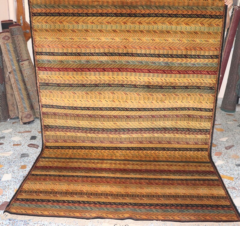 Indian Hand Knotted Modern Designer 100 Wool Carpet Floor Area Rugs 6 X 9 Feet Kashmiri Woolen