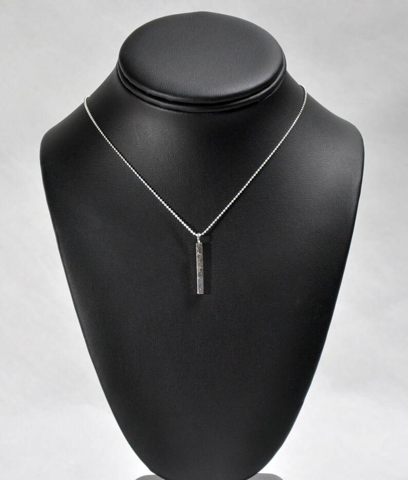 25mm Long Modern Pendant Vertical Charm Sterling Bar Pendant
