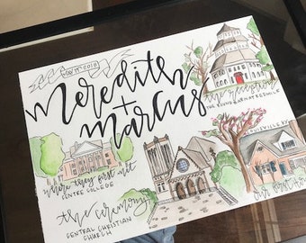 Framed Wedding Map / Love story