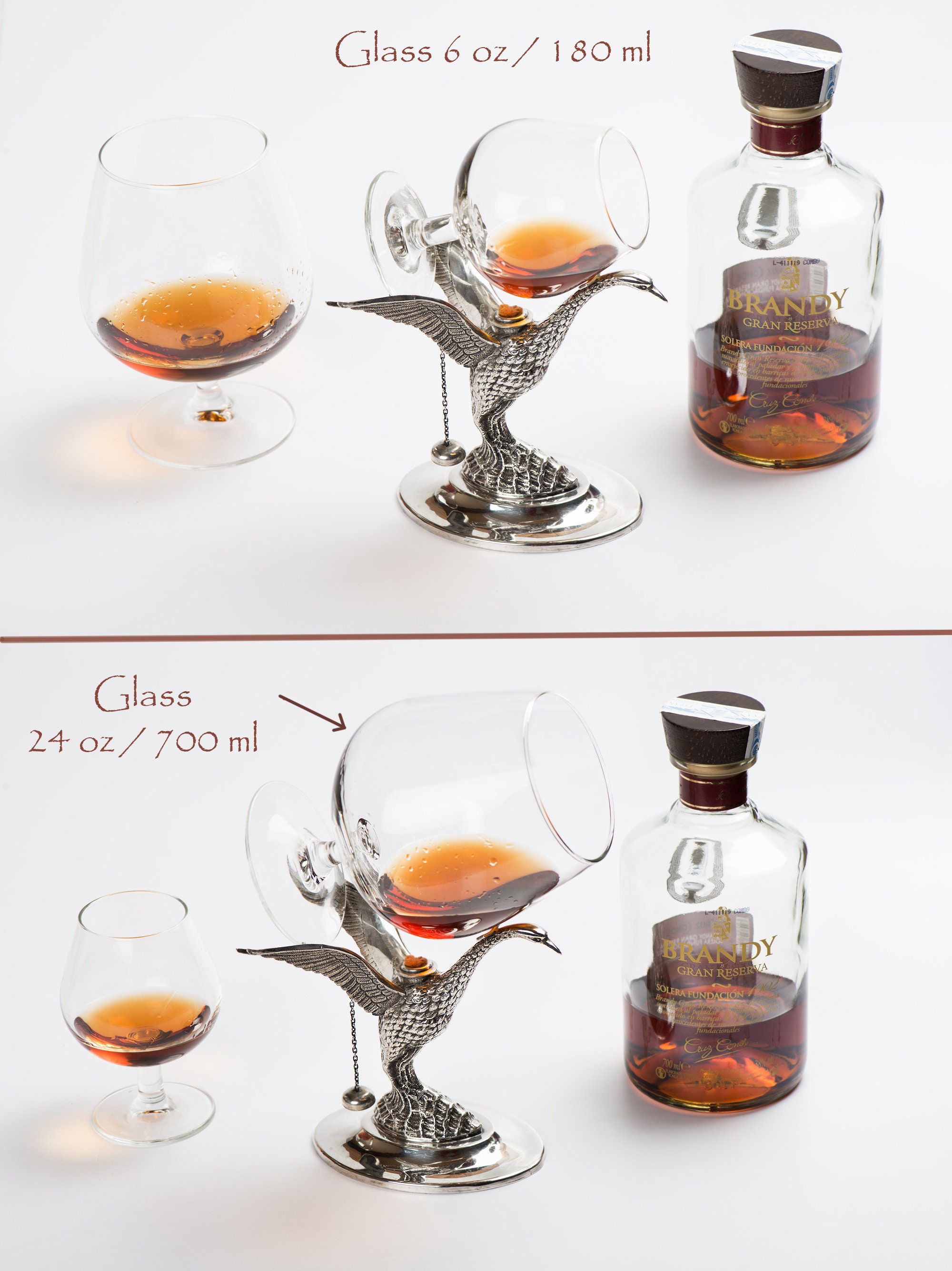 Vintage Spanish Brandy Cognac Glass Warmer Etsy