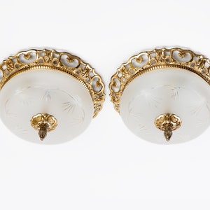 1 of 2 Vintage flush mount fixture Restored working lighting of Spain
