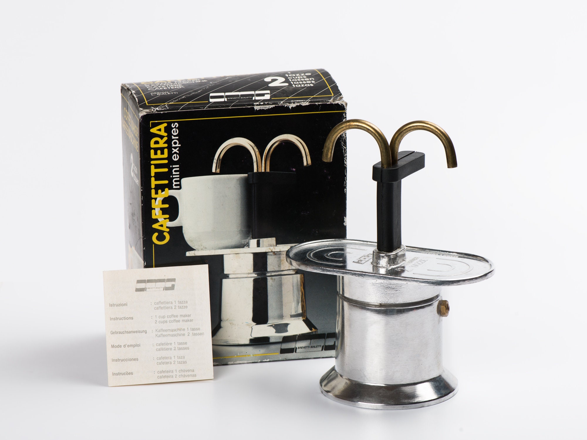 NEW OMG Brevetti Bialetti Mini Stovetop Express Coffee Maker 2 Cup