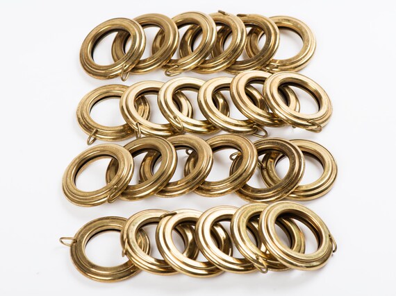 10 x Metal Curtain Rings 20mm Inner Diameter Solid Antique Gold Rings 