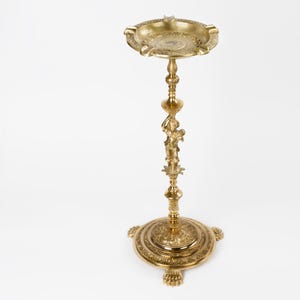 Vintage messing vloerstaande asbak voor sigaren of sigaretten
