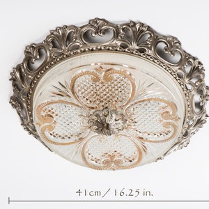Large flush mount ceiling light fixture Vintage restored working lighting of Spain