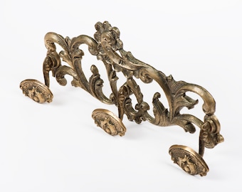 Vintage Brass Coat Rack 3 Hooks