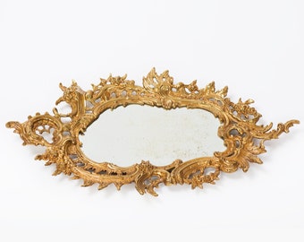 Vintage Cast Brass Wall Mirror