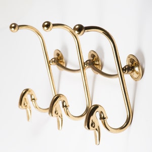 Vintage Brass 3 Double Hooks Coat Rack - Etsy