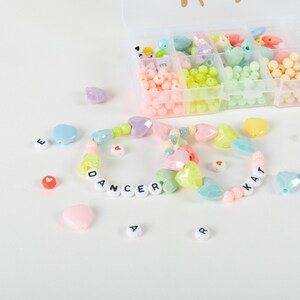 DIY Stretchy Bracelets Kits - With Custom Letter Beads and Unique Heart Beads