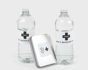 Water Bottle Labels | Wedding Welcome Bags | Destination Wedding | Tropical Wedding | HANGOVER RECOVERY BAG