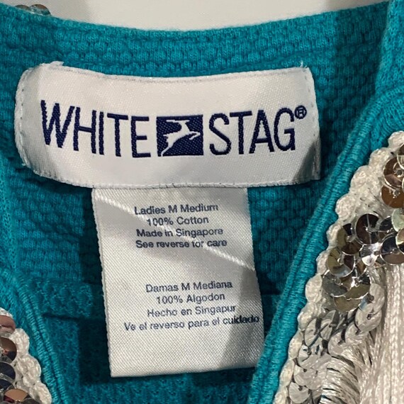 White Stag Fringe Sequin Dress Sleeveless Tiered … - image 3