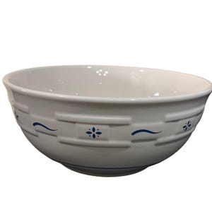 Rare New Longaberger Woven Traditions Blue Buffet Bowl Pottery Serving Dish