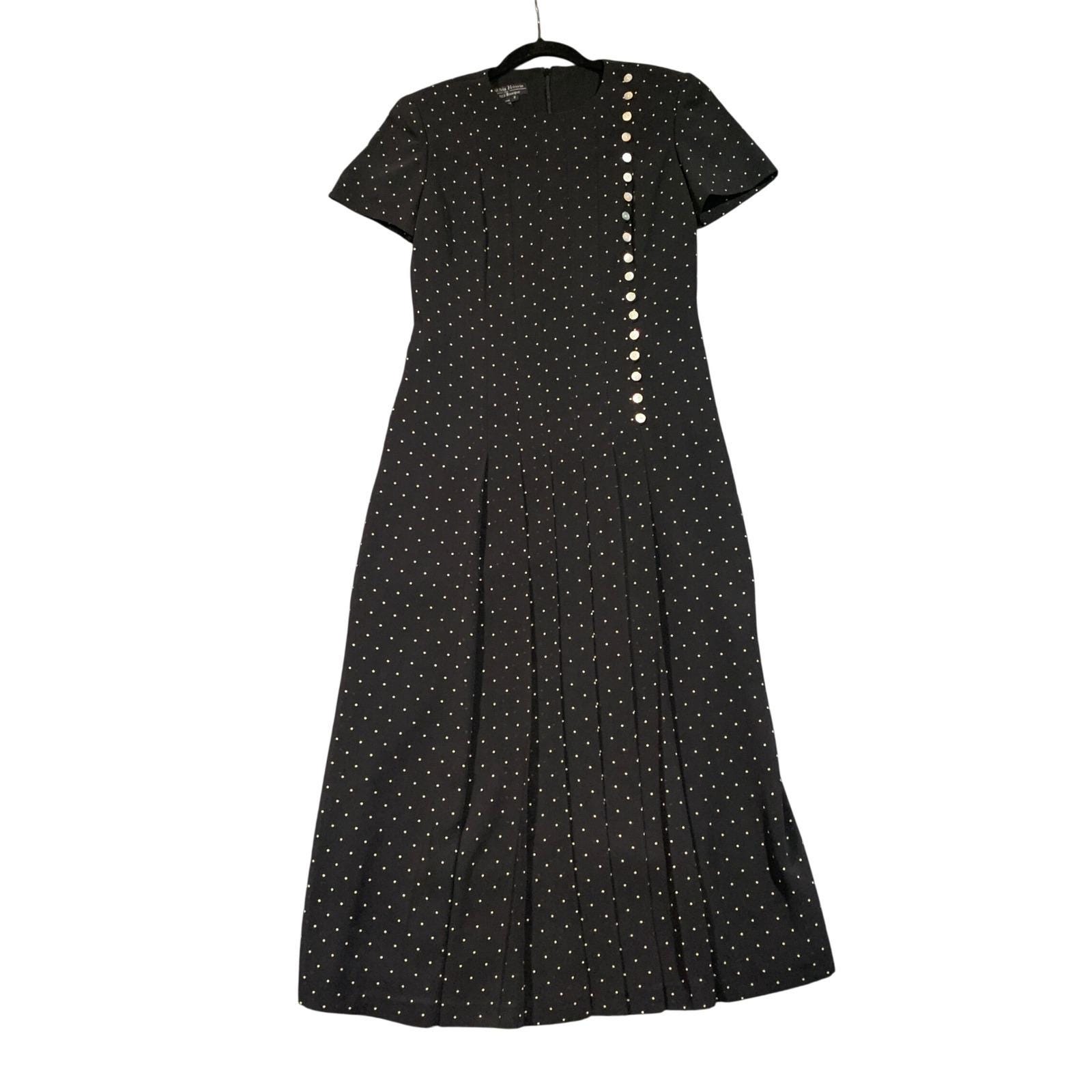 Vintage Black White Polka Dot Dress - Etsy