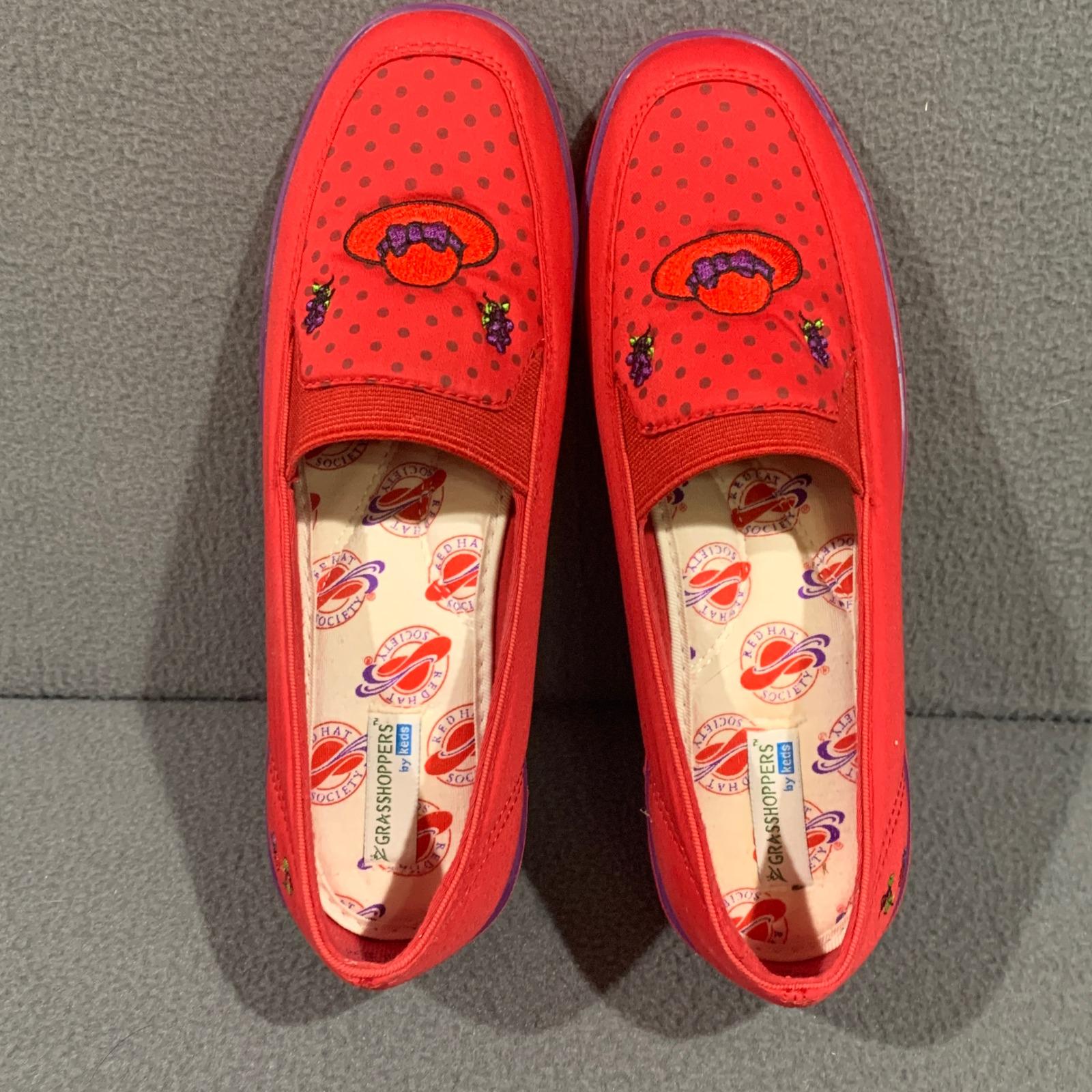 Mocassins Grasshoppers By Keds Bleu Et Rouge - Taille 7.5 Femme, Occasion En Excellent état