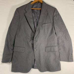 Vintage Stonehaven Pure Wool Gray Blazer Mens 42MS Made in USA Sport Coat