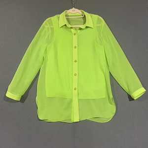 digne / sheer shirt - moss green digne sheer shirts シアーシャツ