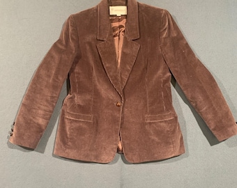 Mens Vintage 70s 80s Brown Corduroy Blazer Elbow Patches Vintage Sport Coat 38R