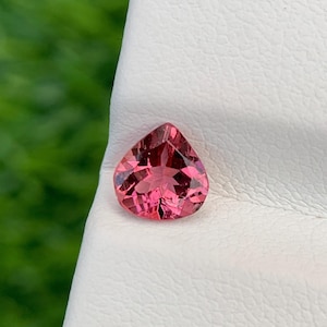Pink Tourmaline Heart Cut Gemstone: 0.66 Carat October Birthstone