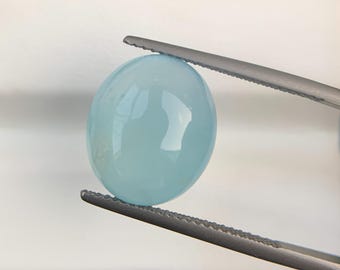 Natural Milky Aquamarine Oval Cab 9.29 Carat Loose Gemstone For Jewelry Making March Birthstone