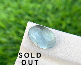 Natural Aquamarine Oval Cab 6.00 Carat AA Color Loose Gemstone For Jewelry Making Loose Aquamarine Cab 14x10x6mm March Birthstone