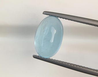 Natural Milky Aquamarine Oval Cab 4.06 Carat Loose Gemstone For Jewelry Making March Birthstone